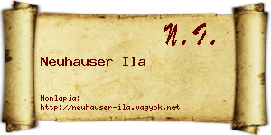 Neuhauser Ila névjegykártya
